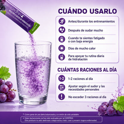 Gwynne Multiplicador De Hidratacion Mezcla De Bebida Electrolitica,supercalm Nutricional Bebidas Mixtas En Polvo Con Sodio ,vitamina C Y B12,sabor A Uva 20 Unidade