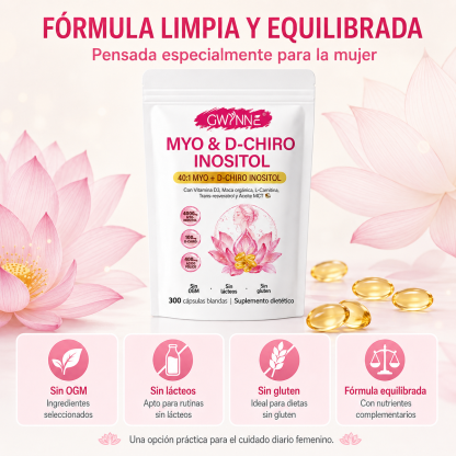 GWYNNE Myo-inositol Y D-chiro Inositol 300 Cáps