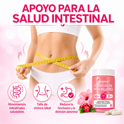Gwynne Vaginal Probióticos Para Mujeres 100m Ufc + 32cepas,conprebioticos,enzimas Digestivas,arándano Rojo Y D-manosa, Apoyo Vaginal Y Digestivo,60 Cápsulas