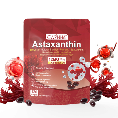 Gwynne Astaxantina 12 Mg 120 Cápsulas,astaxantina Antioxidant From Fresh Haematococcus Pluvialis,apoya La Salud Ocular, Articular Y Cutánea