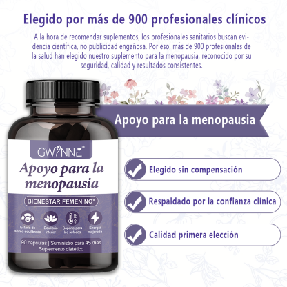 Gwynne Suplemento De Menopausia Para Mujeres,cápsulas De Equilibrio De Hormona Femenina Para Sudores Nocturnos Salpicaduras Calientes Y Oscilaciones De Estado De Ánimo Con Dong Quai,magnesio,90 Cáps