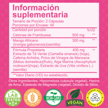 Gwynne Suplementos De Supresor Del Apetito Glp-1,con Cetonas De Frambuesa,mango Africano,apoya El Metabolismo, La Absorción Nutricional,inhibición Del Apetito Y La Digestión,90 Cápsulas