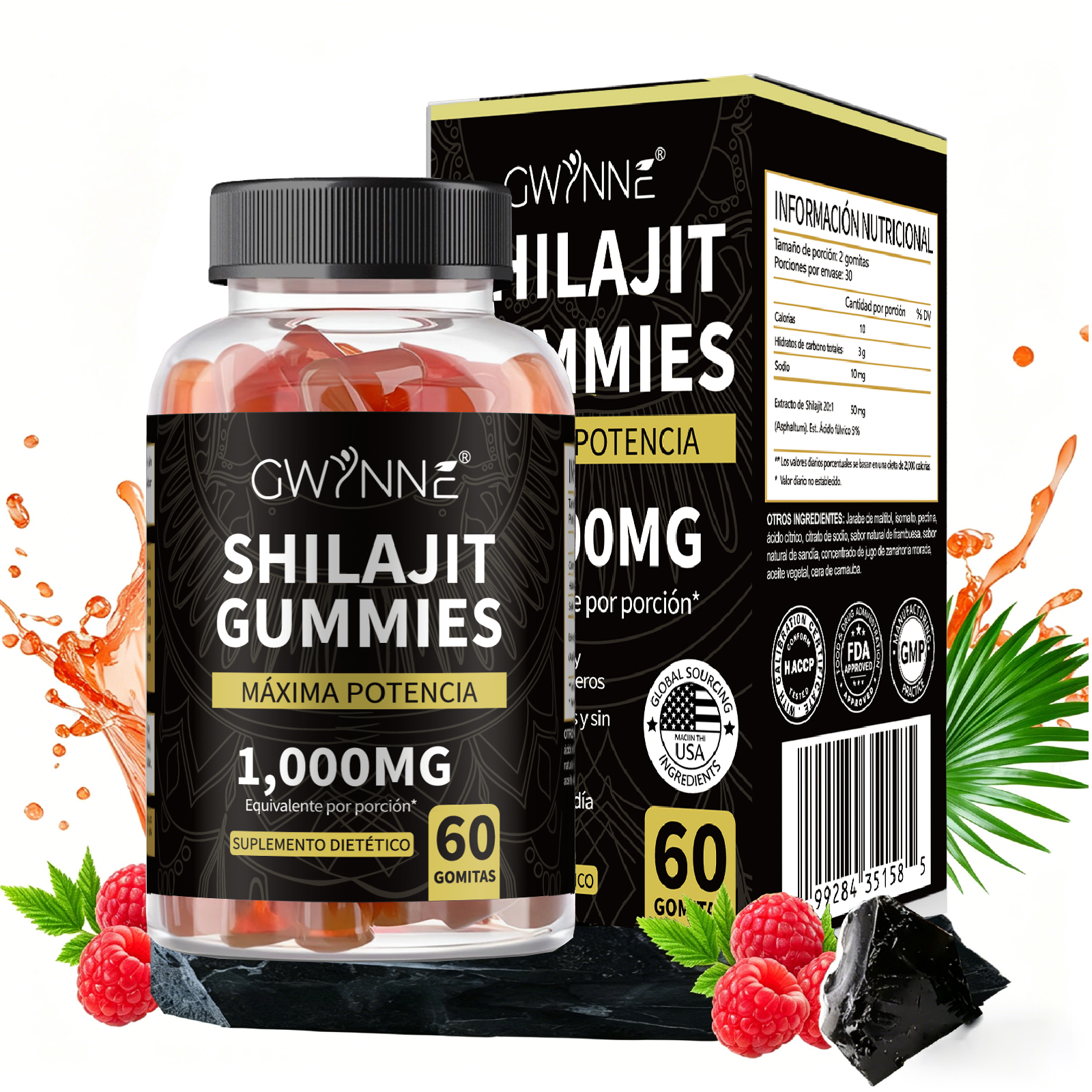 1. Recarga tu vida con la resina de shilajit del Himalaya, que ofrece una sensación de fuerza y energía gracias a sus propiedades nutricionales. Contiene más de 85 oligoelementos y ácido fúlvico, lo que favorece una mejor absorción de minerales y contribu