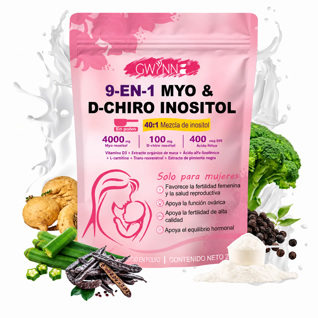 GWYNNE 40:1 Myo Y D Chiro Inositol Inositol En Polvo 250g