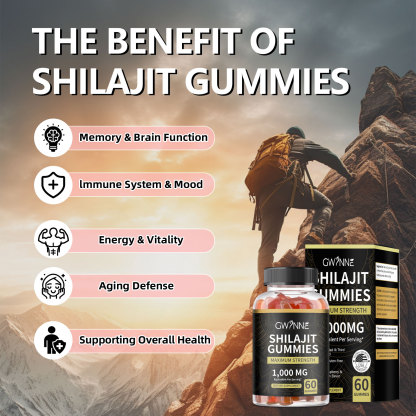 Gwynne Gomitas De Shilajit 60 Unidades Sabor A Frambuesa Y Sandía + Charaji Cápsulas 60unidades 2pcs