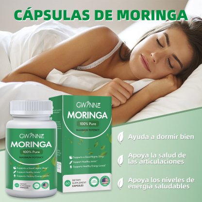 60 Cápsulas Gwynne Moringa Super Alimento Verde Puro Frasco Con Sin Sabor