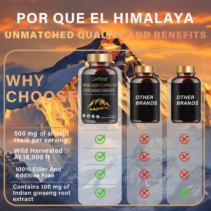 Gwynne Gomitas De Shilajit 60 Unidades Sabor A Frambuesa Y Sandía + Charaji Cápsulas 60unidades 2pcs