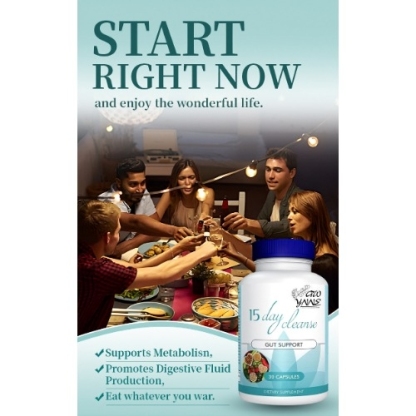Gwynne 15 Day Cleanse Advanced Detox Formula Detox Intestino 30 Cápsulas sin sabor embotelladas