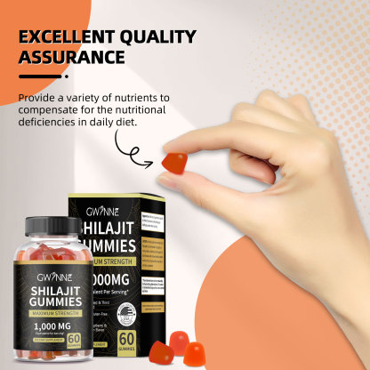 Gomitas De Shilajit 60 Unidades Sabor A Frambuesa Y Sandía Gwynne 1000mg