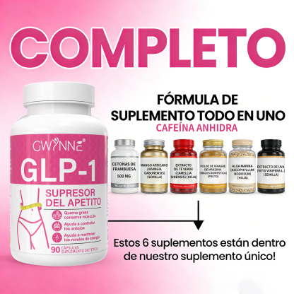 Gwynne Suplementos De Supresor Del Apetito Glp-1,con Cetonas De Frambuesa,mango Africano,apoya El Metabolismo, La Absorción Nutricional,inhibición Del Apetito Y La Digestión,90 Cápsulas