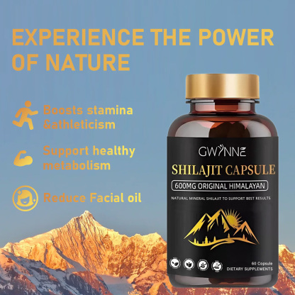 Gwynne Gomitas De Shilajit 60 Unidades Sabor A Frambuesa Y Sandía + Charaji Cápsulas 60unidades 2pcs