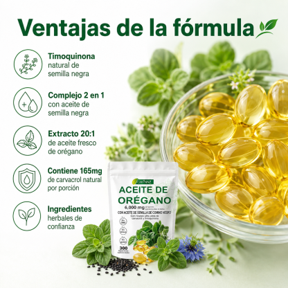 Gwynne Micro Ingredients Aceite De Orégano Cápsulas Oil Of Oregano Blandas 6000mg Por Dosis 300 Cápsulas