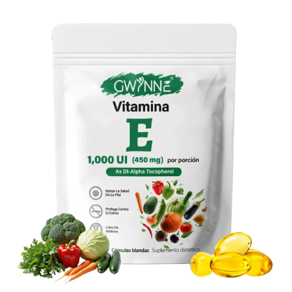 Gwynne Vitamina E 1000 Ui (450mg),as Dl-alpha Tocopherol, Apoyo Aliviar El Estrés,antioxidante Y Salud De La Piel,120 Cápsulas