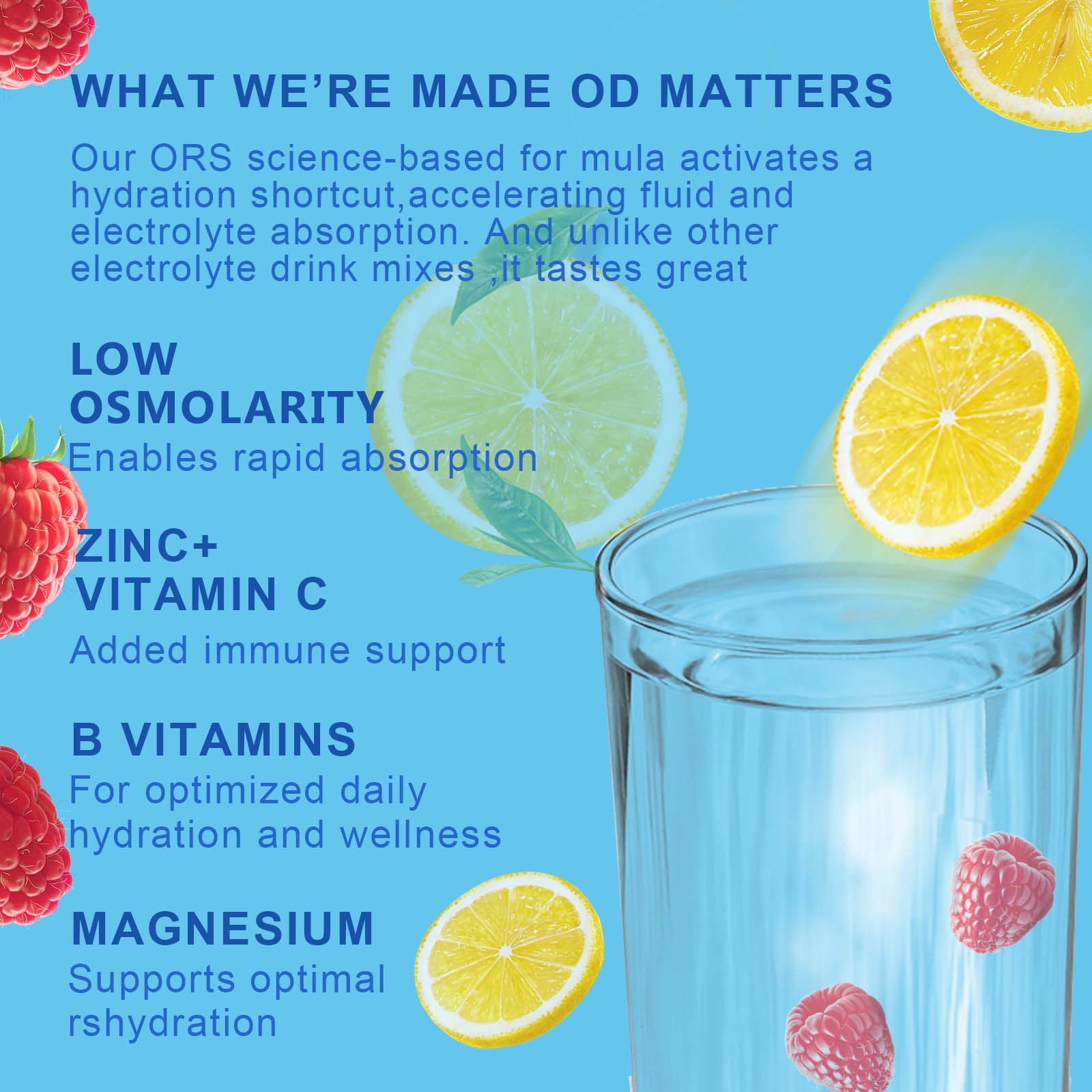 Mezcla De Bebidas En Polvo Supercalm Suplementos Frambuesa E