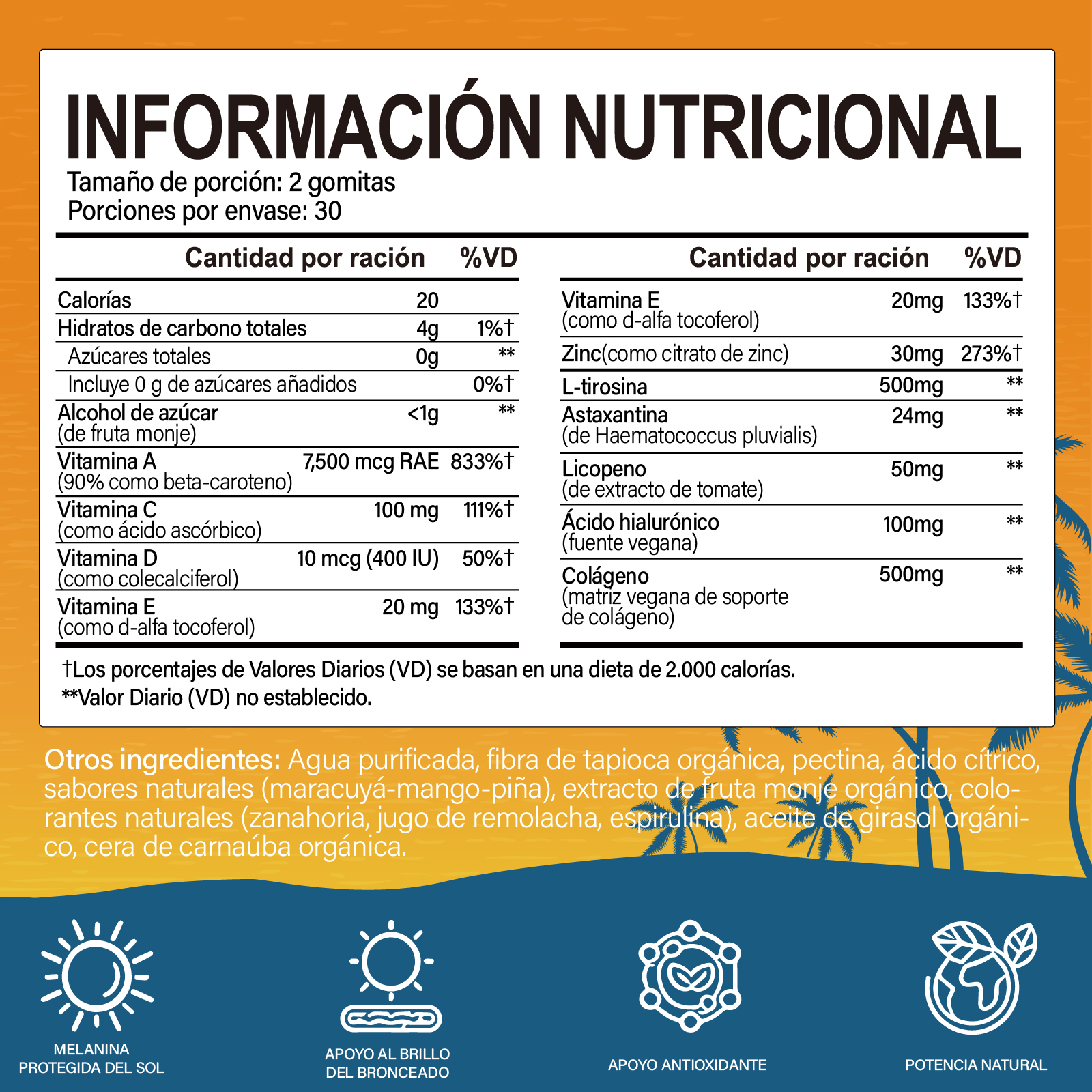 Gwynne Tanning Gummies Para Mujeres Y Hombres,con Astaxantina,licopeno,colágeno Y Vitaminas,radiancia E Hidratación De La Piel,60 Gummie