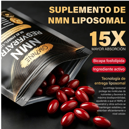 Gwynne Nmn Resveratrol 10 En 1 Complejo 1200mg Suplemento Con Resveratrol,coq10 Y Glutatión,aumentar La Energía Celular, Apoyar La Salud Cerebral Y El Anti-envejecimiento,120 Cápsulas