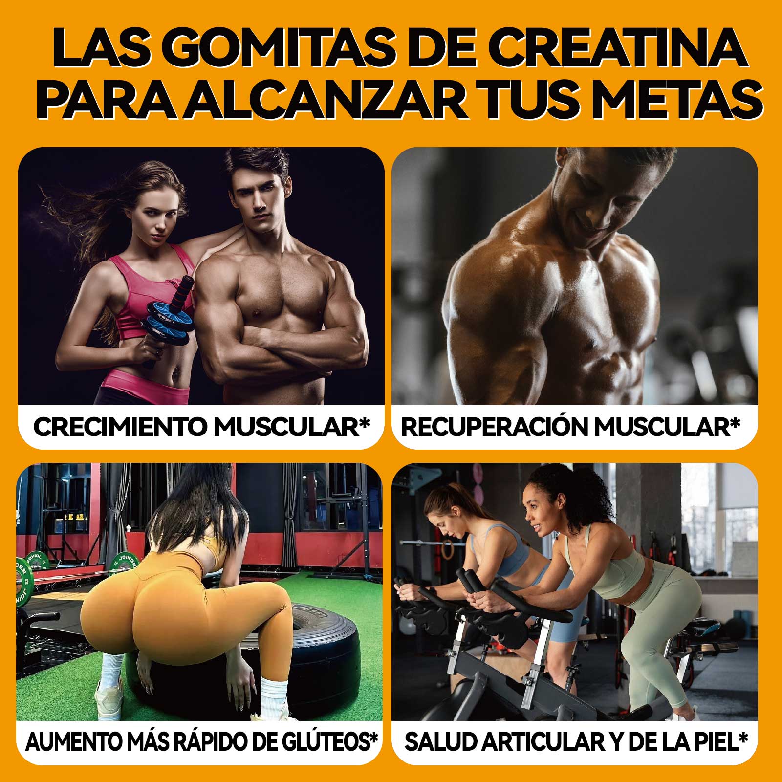 Gwynne Creatina Monohidrato Complejo Avanzado Suplemento Con Taurina,piper Nigrum,vitamina B6 Y B12,crecimiento Muscular,crecimiento De Las Caderas,salud De Las Articulaciones Y La Piel,60 Gummies