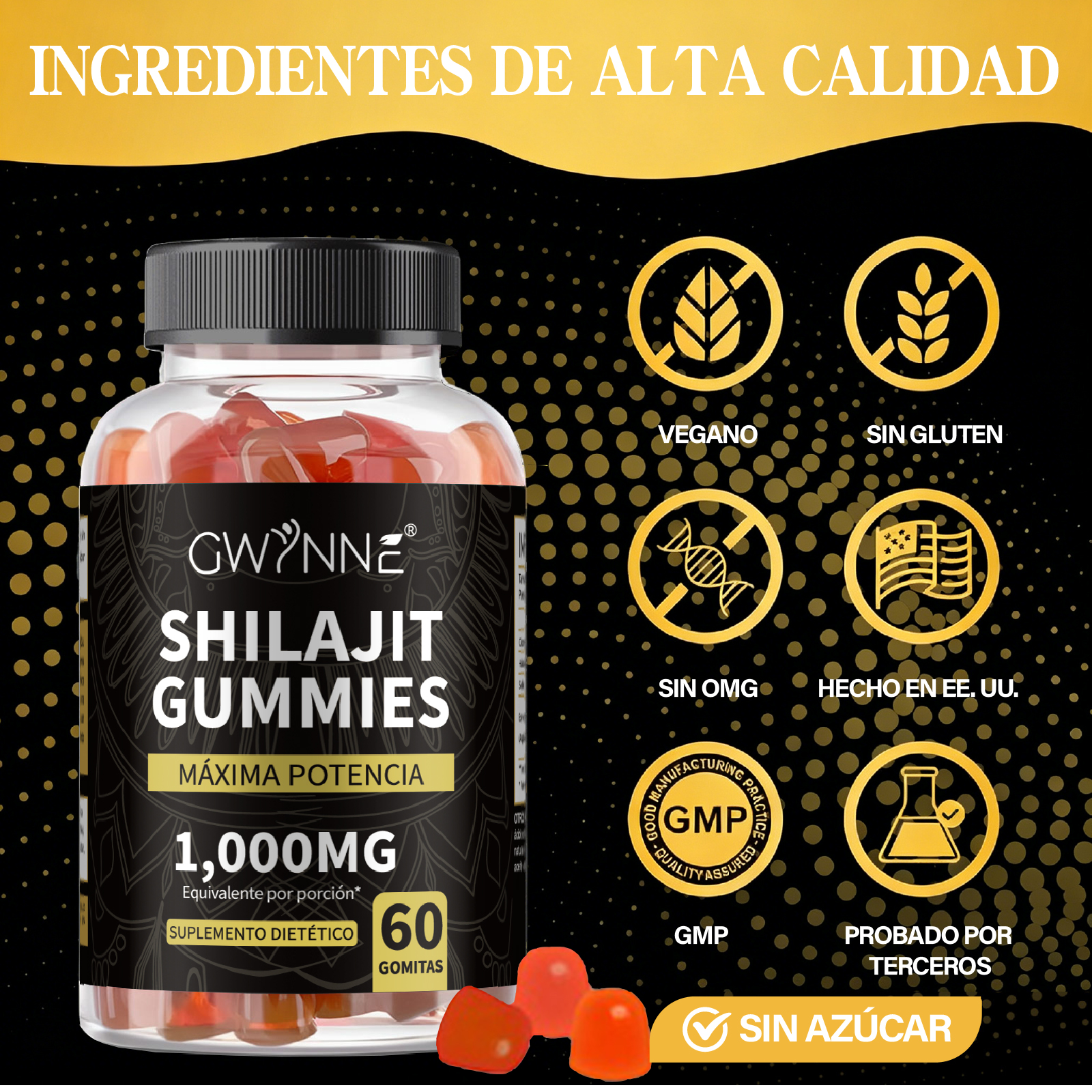 1. Recarga tu vida con la resina de shilajit del Himalaya, que ofrece una sensación de fuerza y energía gracias a sus propiedades nutricionales. Contiene más de 85 oligoelementos y ácido fúlvico, lo que favorece una mejor absorción de minerales y contribu
