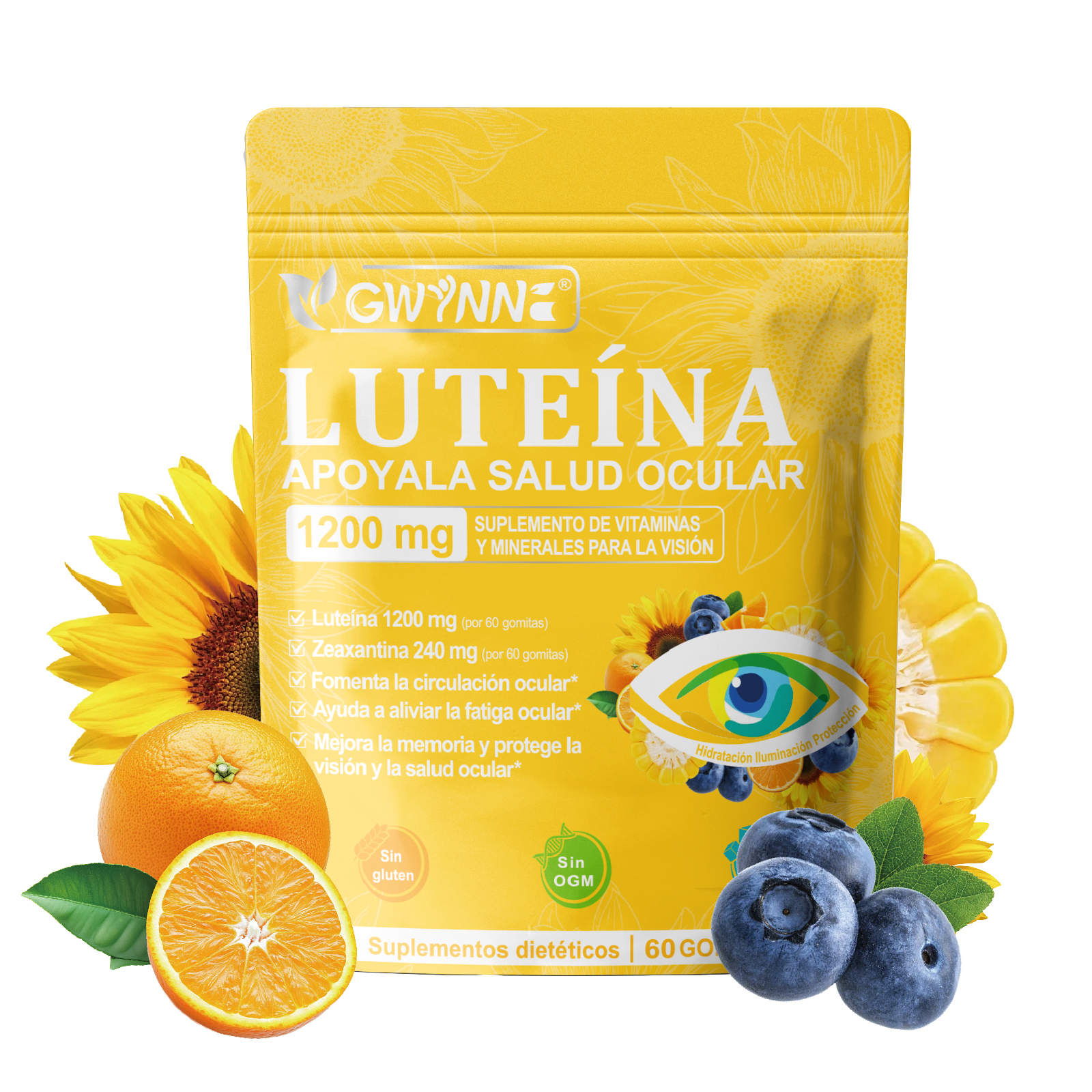Gwynne Gummies De Luteína 60 Gummie,suplemento De Vitaminas Y Minerales Oculares Con 40mg De Luteína Y 8mg De Zeaxantina,vitaminas Gomosas Para El Apoyo A La Salud Ocular