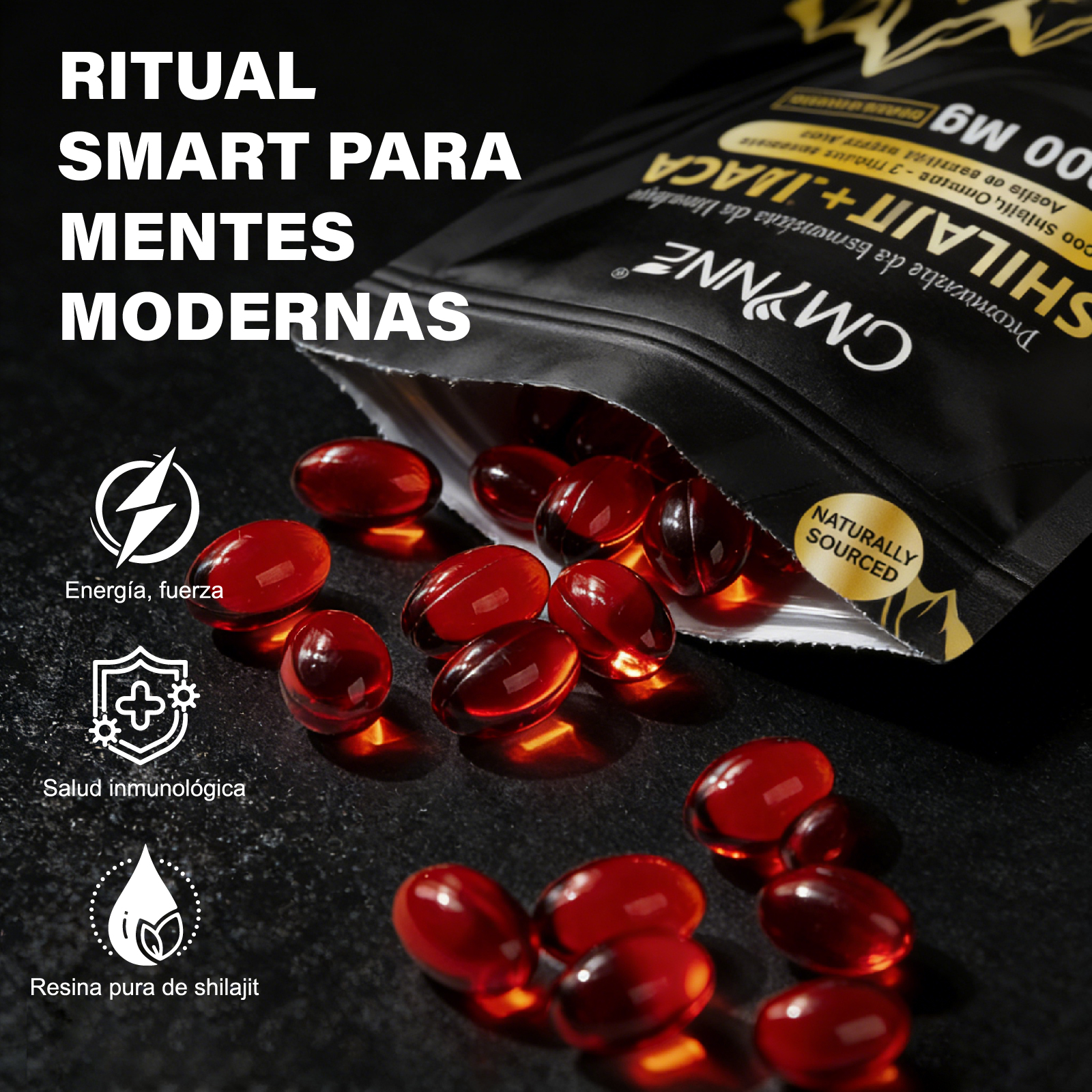 Gwynne Shilajit + Maca Del Himalaya 120 Cáps,con Shilajit 3000mg,omega-3,tribulus Y Maca,salud Cardio-cerebra,aumento De Energia,antiinflamatorio Y Antioxidante