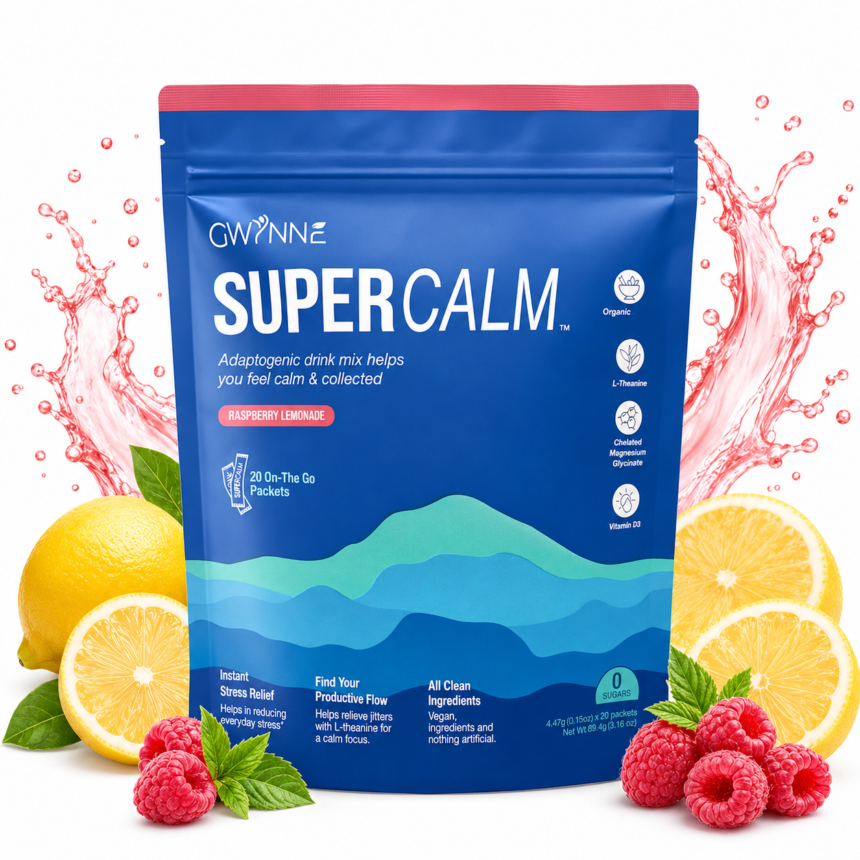GWYNNE Supercalm Ksm-66 Suplemento de cortisol con glicinato de magnesio Mantenga eficazmente los niveles de cortisol