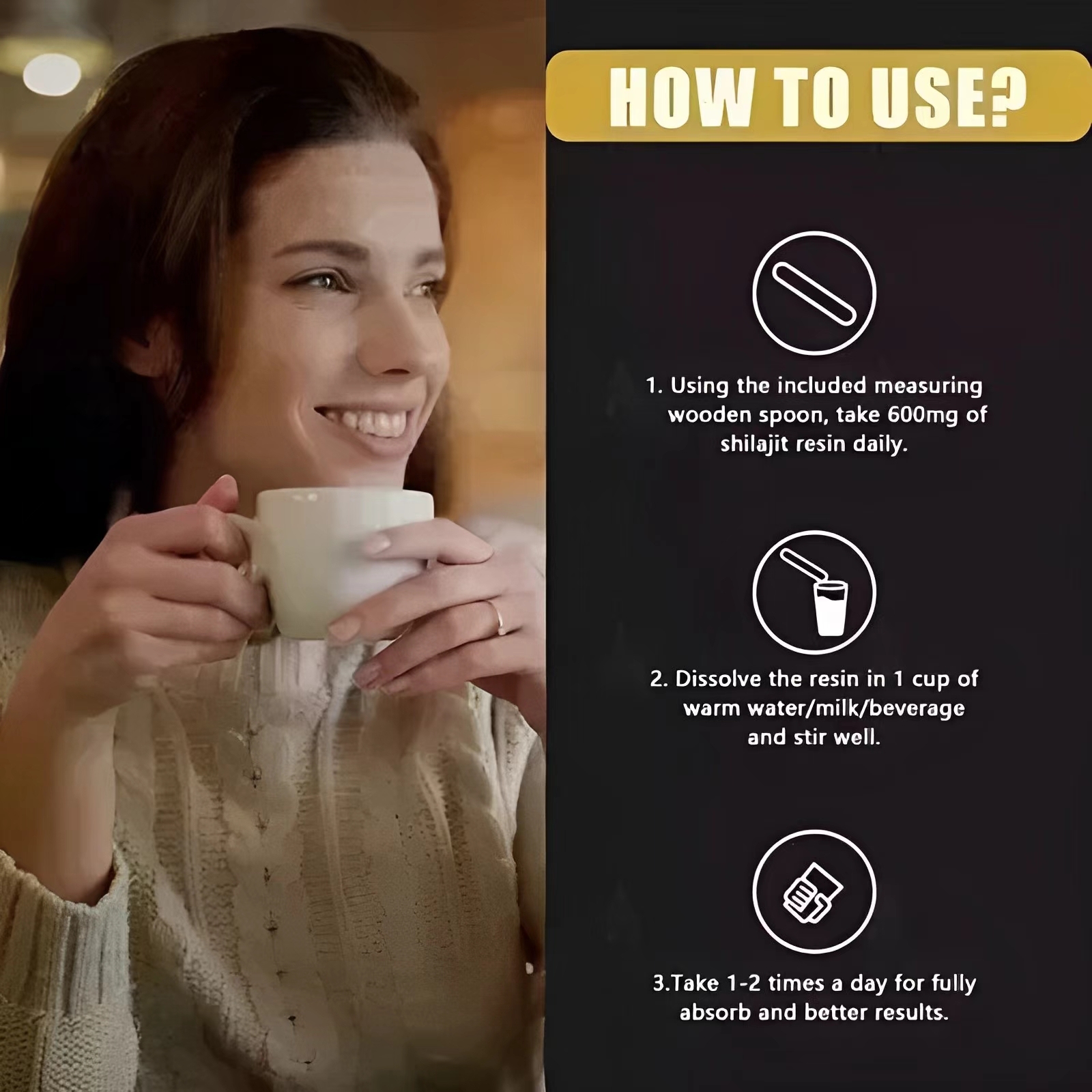 GWYNNE Shilajit Resina Ntural Pura Orgánica Del Himalaya 600g 4pcs Color Fix