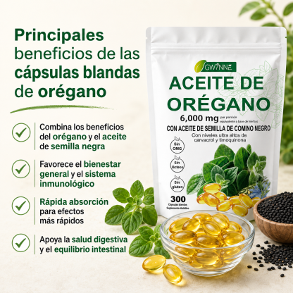 Gwynne Micro Ingredients Aceite De Orégano Cápsulas Oil Of Oregano Blandas 6000mg Por Dosis 300 Cápsulas