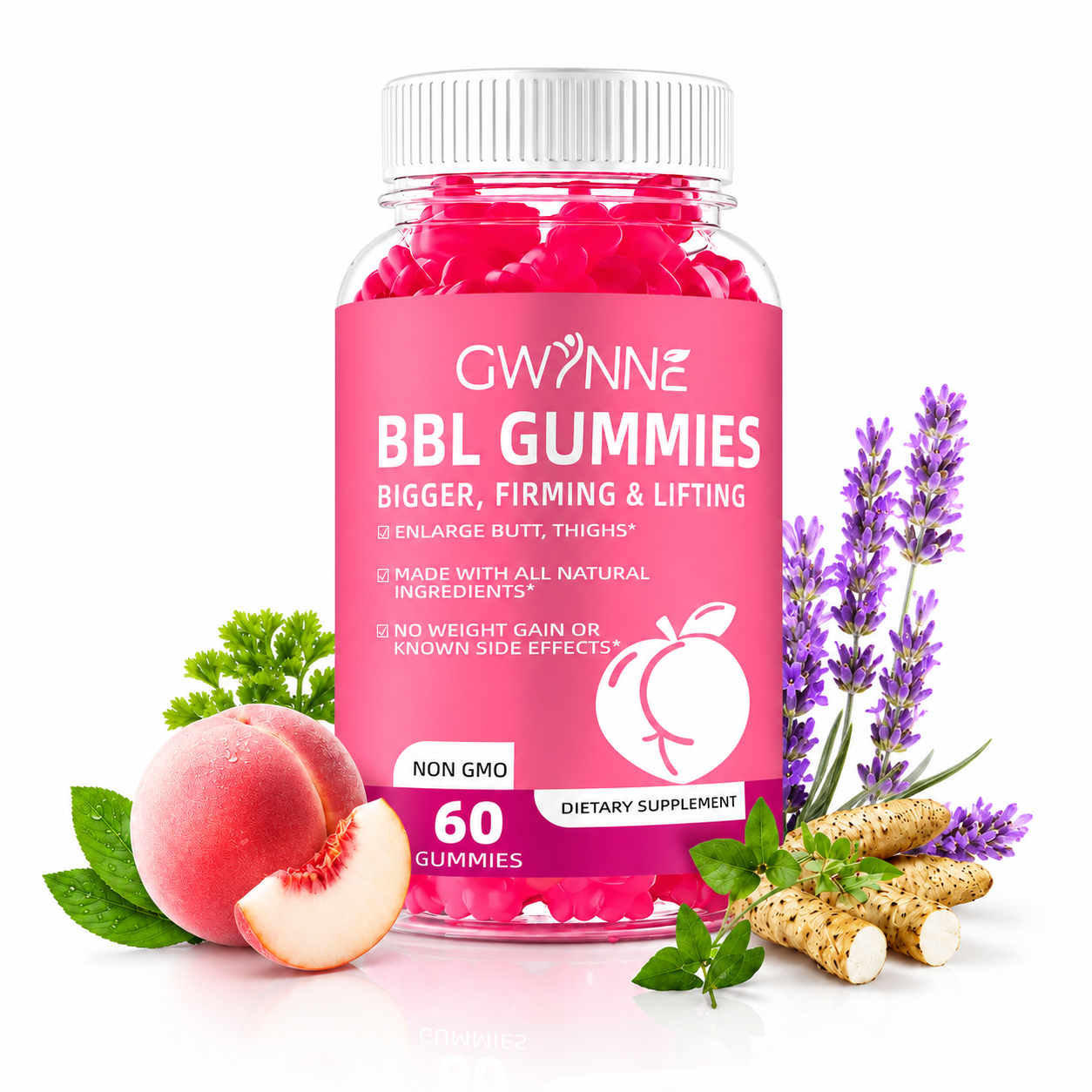 Bbl Gummies Suplemento En Forma Gummies Dietéticas Para Glúteos Butt Hip Booster 60 Gwynne