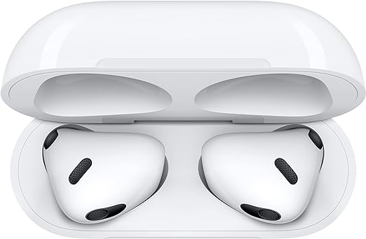 Apple AirPods (3rd Generation) Wireless Ear Buds, Bluetooth Headphones, Personalized Spatial Audio, Sweat and Water Resistant, Lightning Charging Case Included, Up to 30 Hours of Battery Life