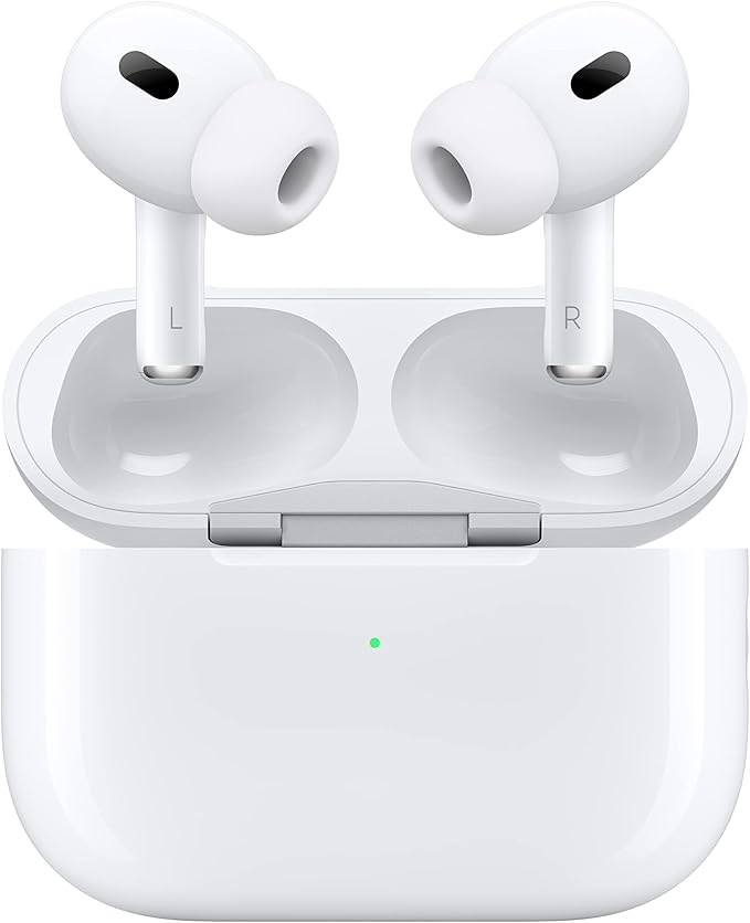 Apple AirPods Pro 2 Wireless Earbuds, Bluetooth Headphones, Active Noise Cancellation, Hearing Aid Feature, Transparency, Personalized Spatial Audio, High-Fidelity Sound, H2 Chip, USB-C Charging