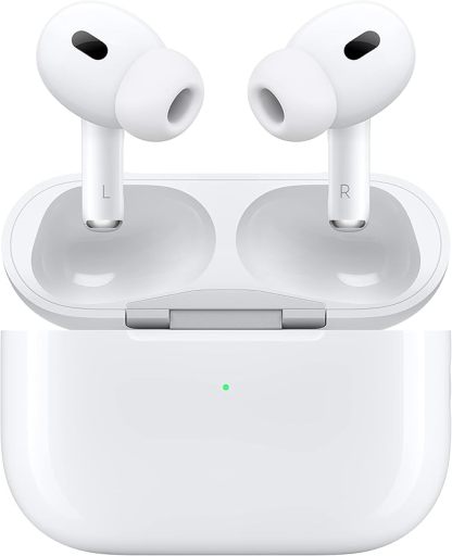 Apple AirPods Pro 2 Wireless Earbuds, Bluetooth Headphones, Active Noise Cancellation, Hearing Aid Feature, Transparency, Personalized Spatial Audio, High-Fidelity Sound, H2 Chip, USB-C Charging