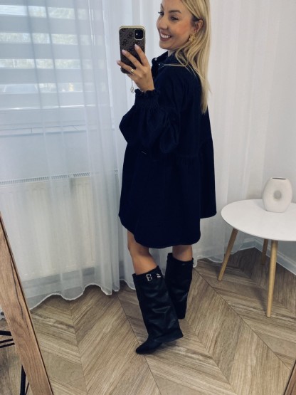 Abitino di jeans donna ampio con collo