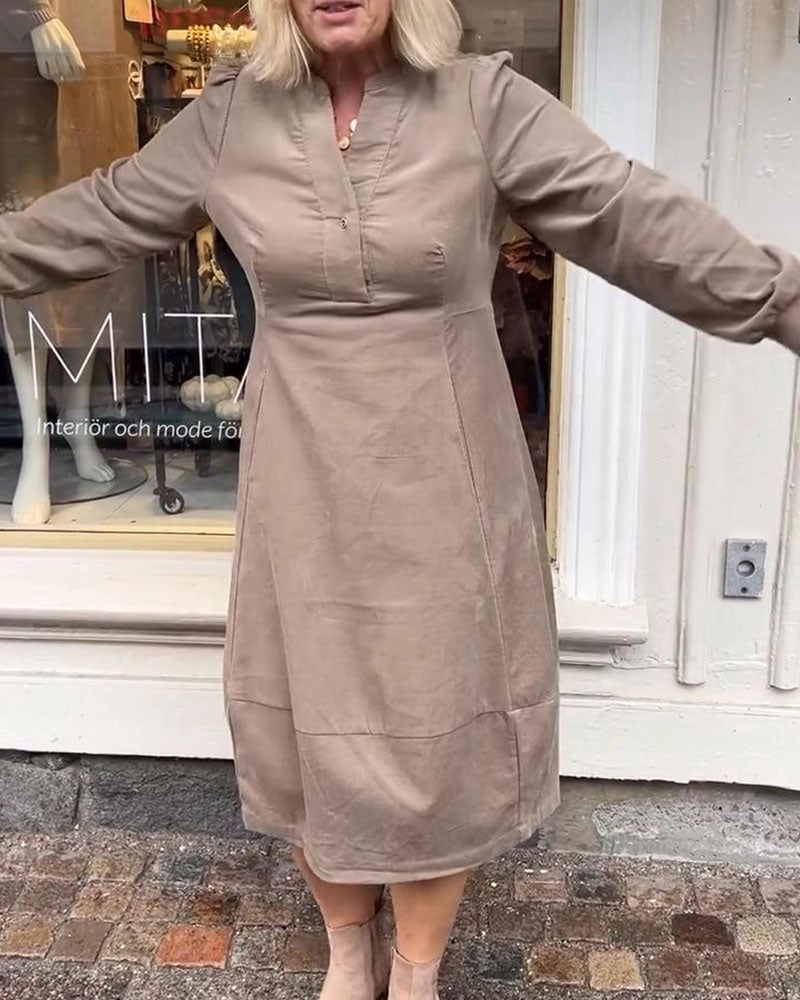 Abitino casual retro a maniche lunghe