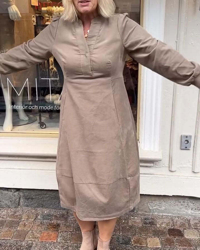 Abitino casual retro a maniche lunghe