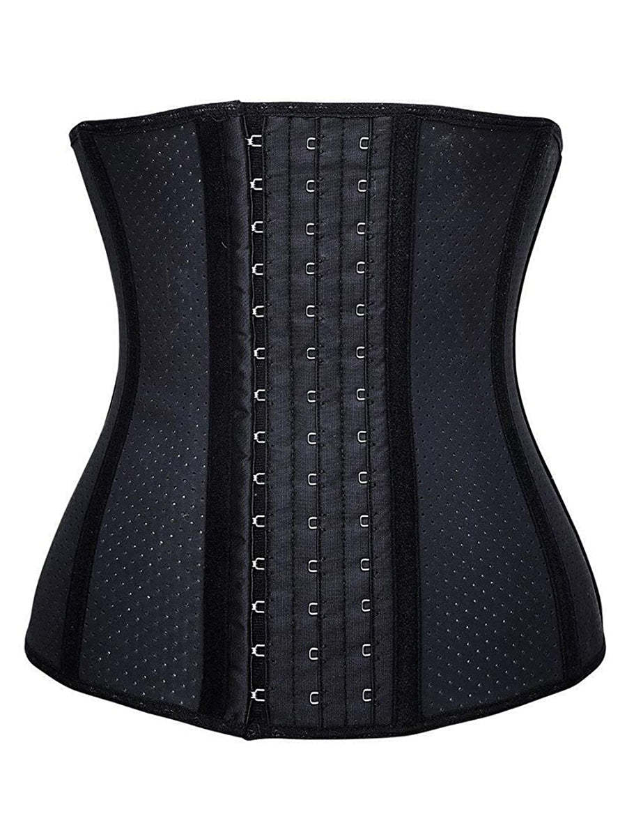 YIANNACintura dimagrante in lattice traspirante da donna con 9 stecche in acciaio e 3 file di ganci