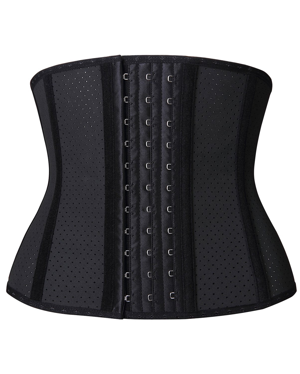  Women Latex Short Torso Waist Trainer 9 Steel Bones 3 Row Hooks