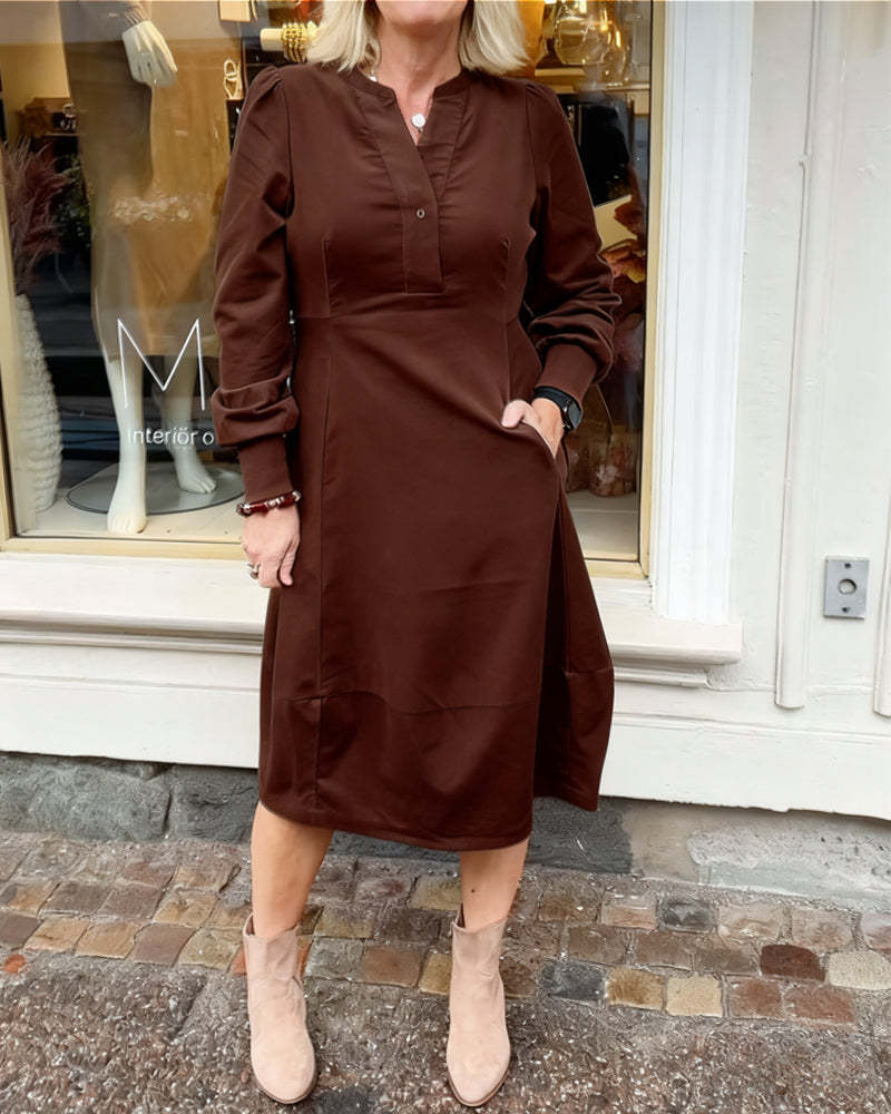 Abitino casual retro a maniche lunghe