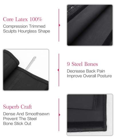  Womens Long Torso Waist Trainer Sports Girdle 4 Row Hooks