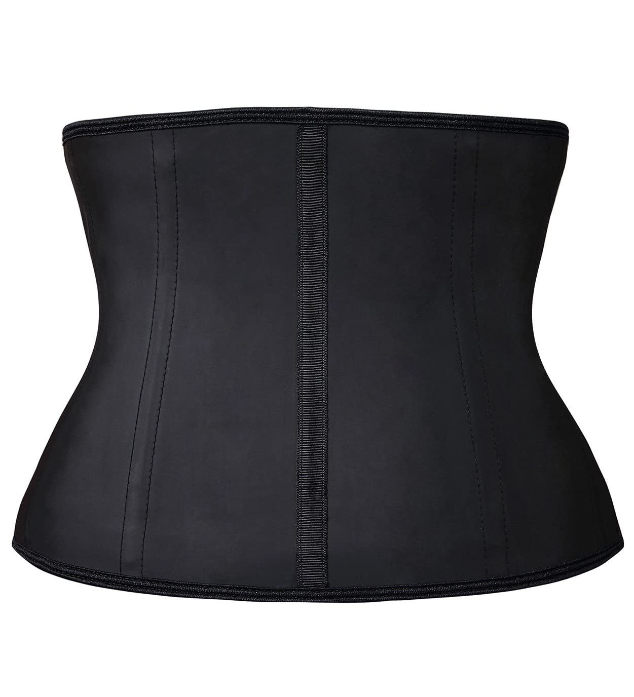  Women Latex Short Torso Waist Trainer 9 Steel Bones 3 Row Hooks
