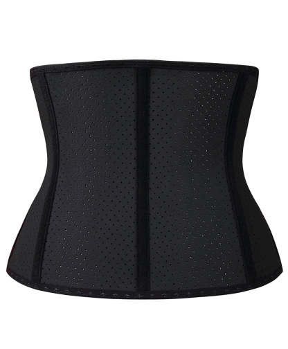  Women Latex Short Torso Waist Trainer 9 Steel Bones 3 Row Hooks