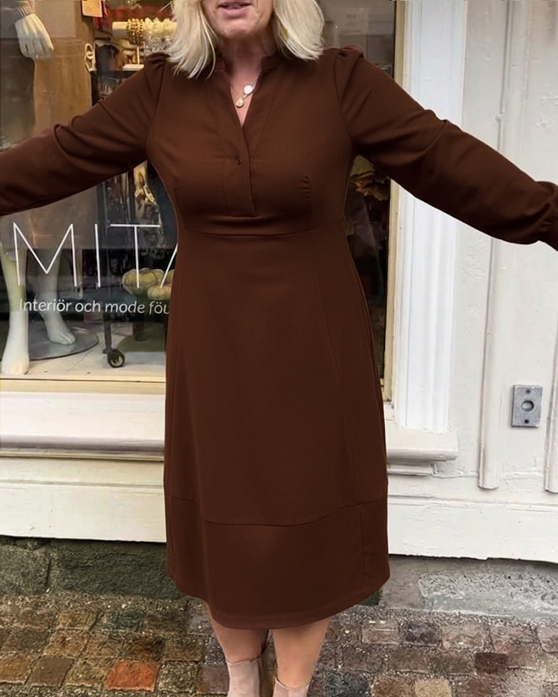 Abitino casual retro a maniche lunghe