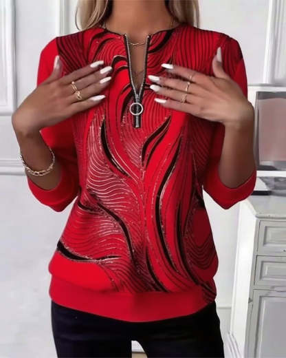 Felpa con cerniera e stampa casual