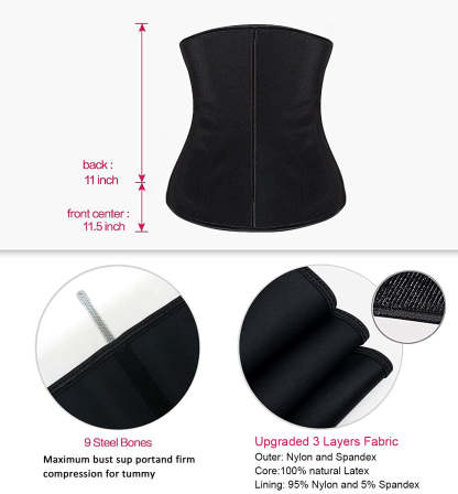  Latex Waist Trainer for Women Underbust Waist Cincher Corset Hourglass Workout Body Shaper Girdle