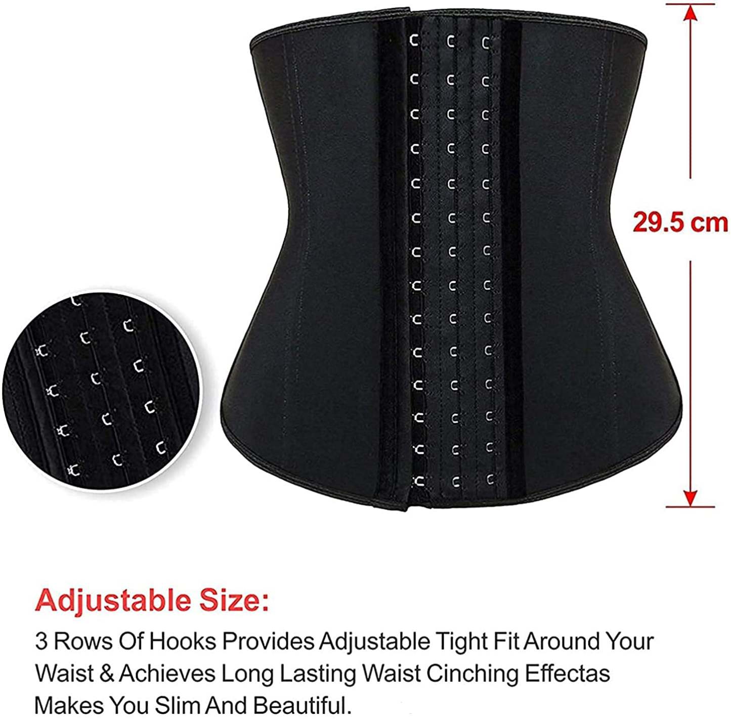  Latex Waist Trainer for Women Underbust Waist Cincher Corset Hourglass Workout Body Shaper Girdle