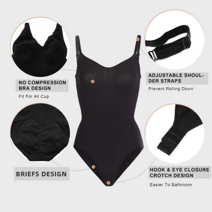  Women Shapewear Tummy Control Bodysuit Seamless Sculpting Snatched Waist Body Suit Brief