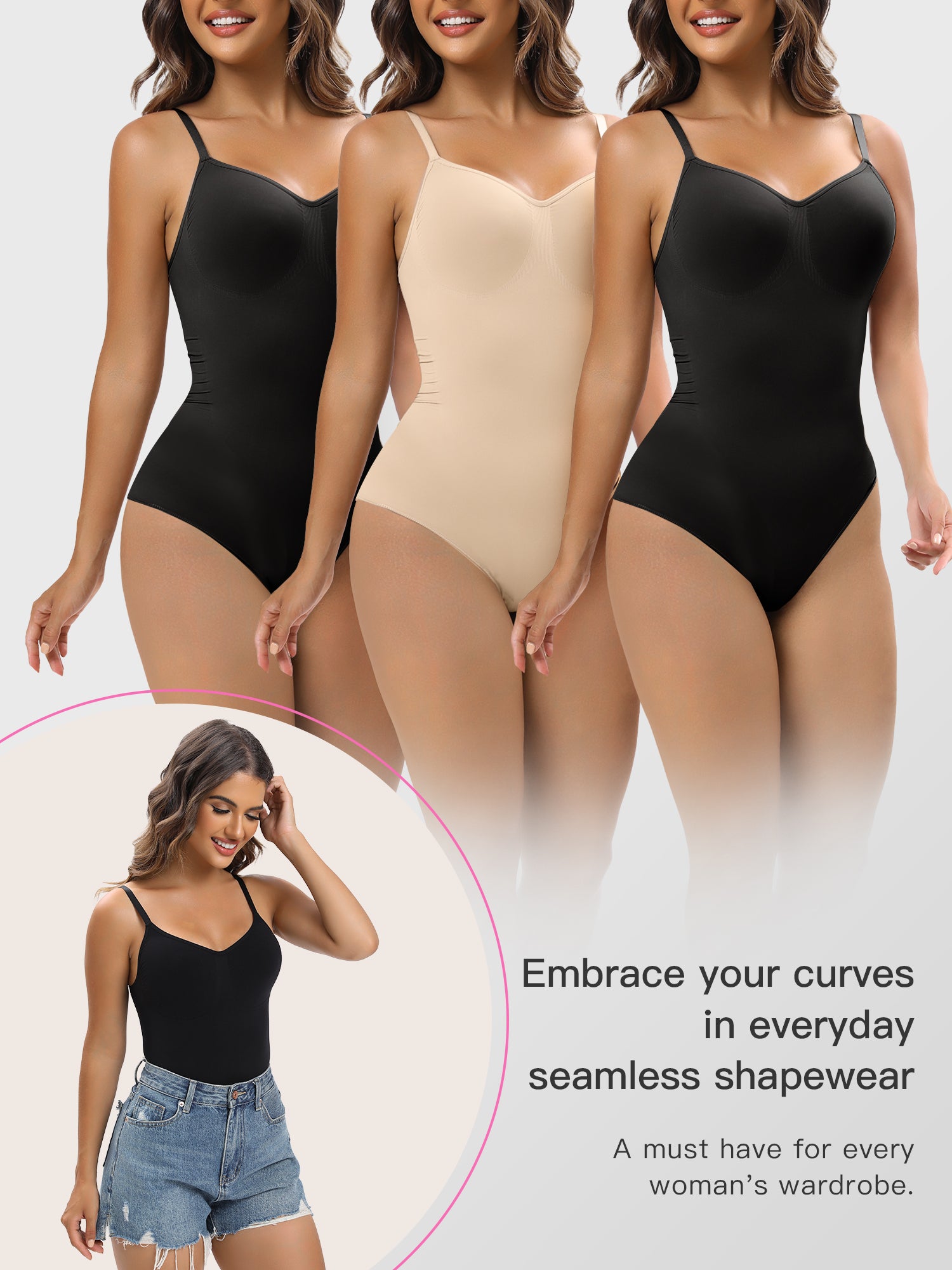 Women Shapewear Tummy Control Bodysuit Seamless Sculpting Snatched Waist Body Suit Brief