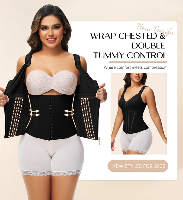 Guaina modellante per donna con reggiseno, guaina modellante per allenamento e spalline regolabili