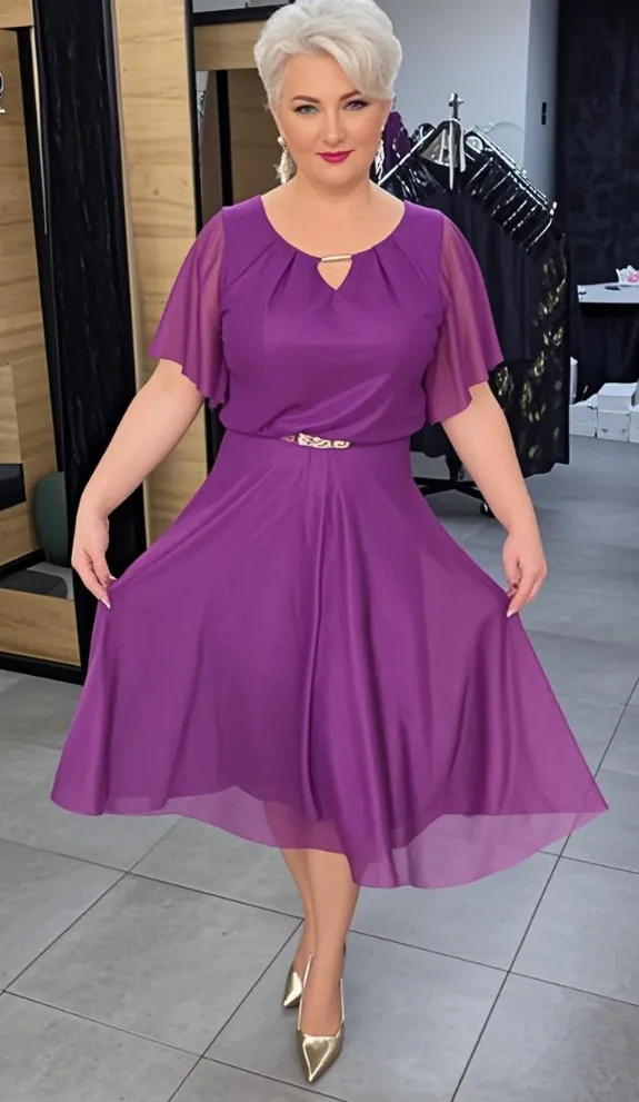 Abito elegante con doppia balza