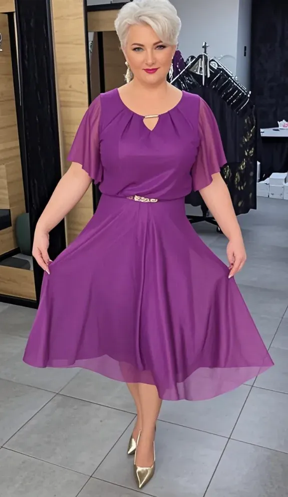 Abito elegante con doppia balza