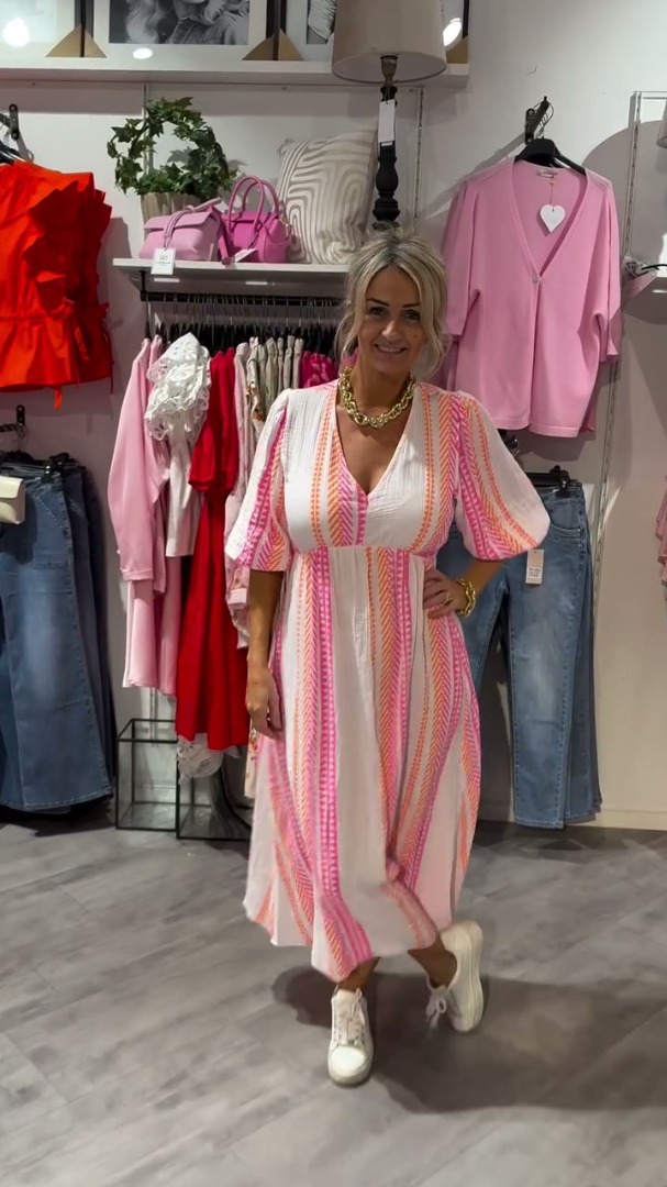 Elegante e comodo abito con scollo a V in 3 colori